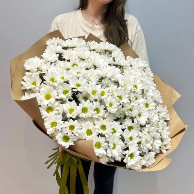 Букет «21 ромашка» – нежные белые кустовые хризантемы в натуральном стиле Барыш Ульяновская область Букет «21 ромашка» – нежные белые кустовые хризантемы в натуральном стиле Барыш Ульяновская область