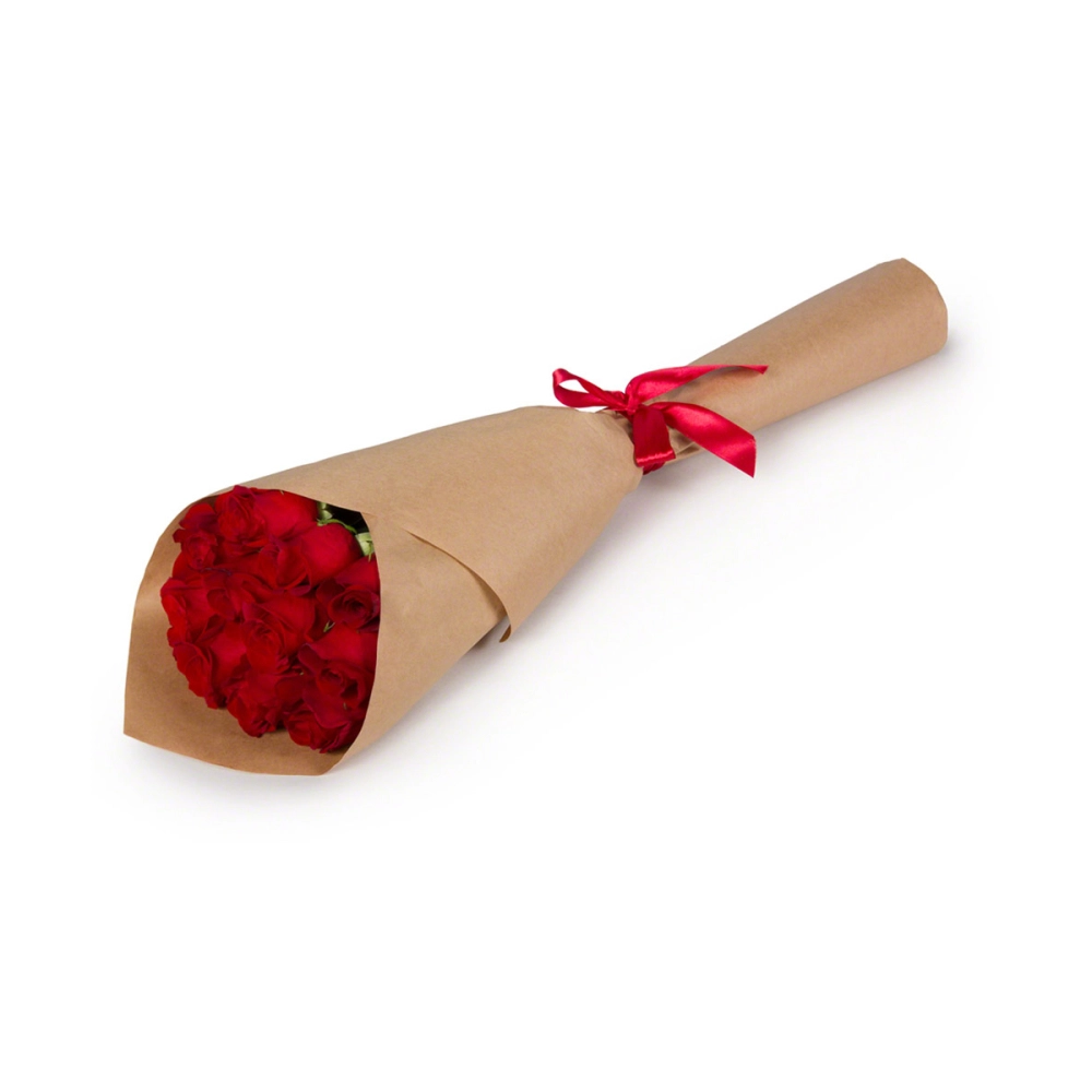 Букет из 11 красных роз в крафтовой упаковке Букет из 11 красных роз в крафтовой упаковке