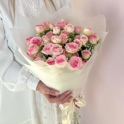 Букет «Нежный аромат» – пышные розовые кустовые розы в элегантной упаковке Барыш Ульяновская область Букет «Нежный аромат» – пышные розовые кустовые розы в элегантной упаковке Барыш Ульяновская область