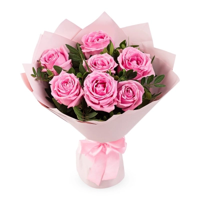 Букет из розовых роз с фисташкой – нежность в каждом лепестке Барыш Ульяновская область Букет из розовых роз с фисташкой – нежность в каждом лепестке Барыш Ульяновская область