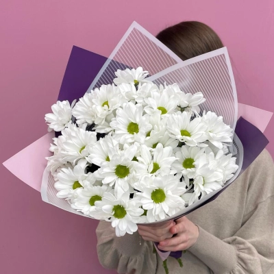 Букет «Весеннее настроение» – свежесть белых хризантем Барыш Ульяновская область Букет «Весеннее настроение» – свежесть белых хризантем Барыш Ульяновская область