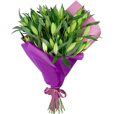 Изысканный букет из 15 свежих лилий – королевский подарок Барыш Ульяновская область Изысканный букет из 15 свежих лилий – королевский подарок Барыш Ульяновская область