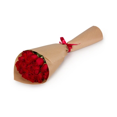 Букет из красных роз в крафтовой упаковке Барыш Ульяновская область Букет из красных роз в крафтовой упаковке Барыш Ульяновская область