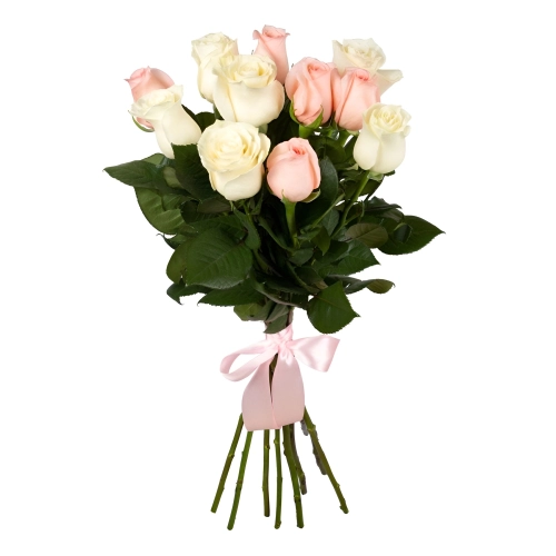 Букет из розовых и белых роз Барыш Ульяновская область Букет из розовых и белых роз Барыш Ульяновская область