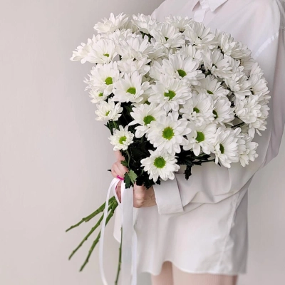 Букет «Ромашка» – 9 белоснежных хризантем в деревенском стиле Барыш Ульяновская область Букет «Ромашка» – 9 белоснежных хризантем в деревенском стиле Барыш Ульяновская область