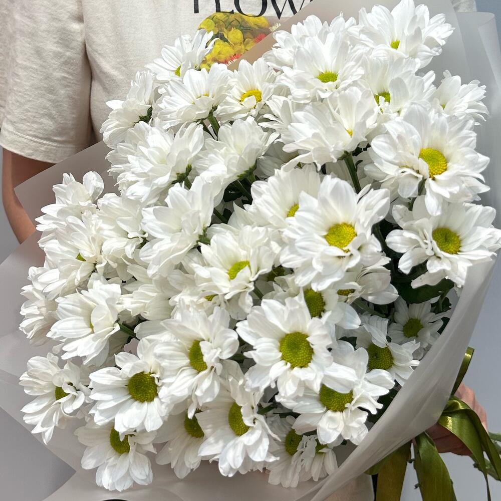 Букет «Летнее настроение» – свежесть белых хризантем Барыш Ульяновская область