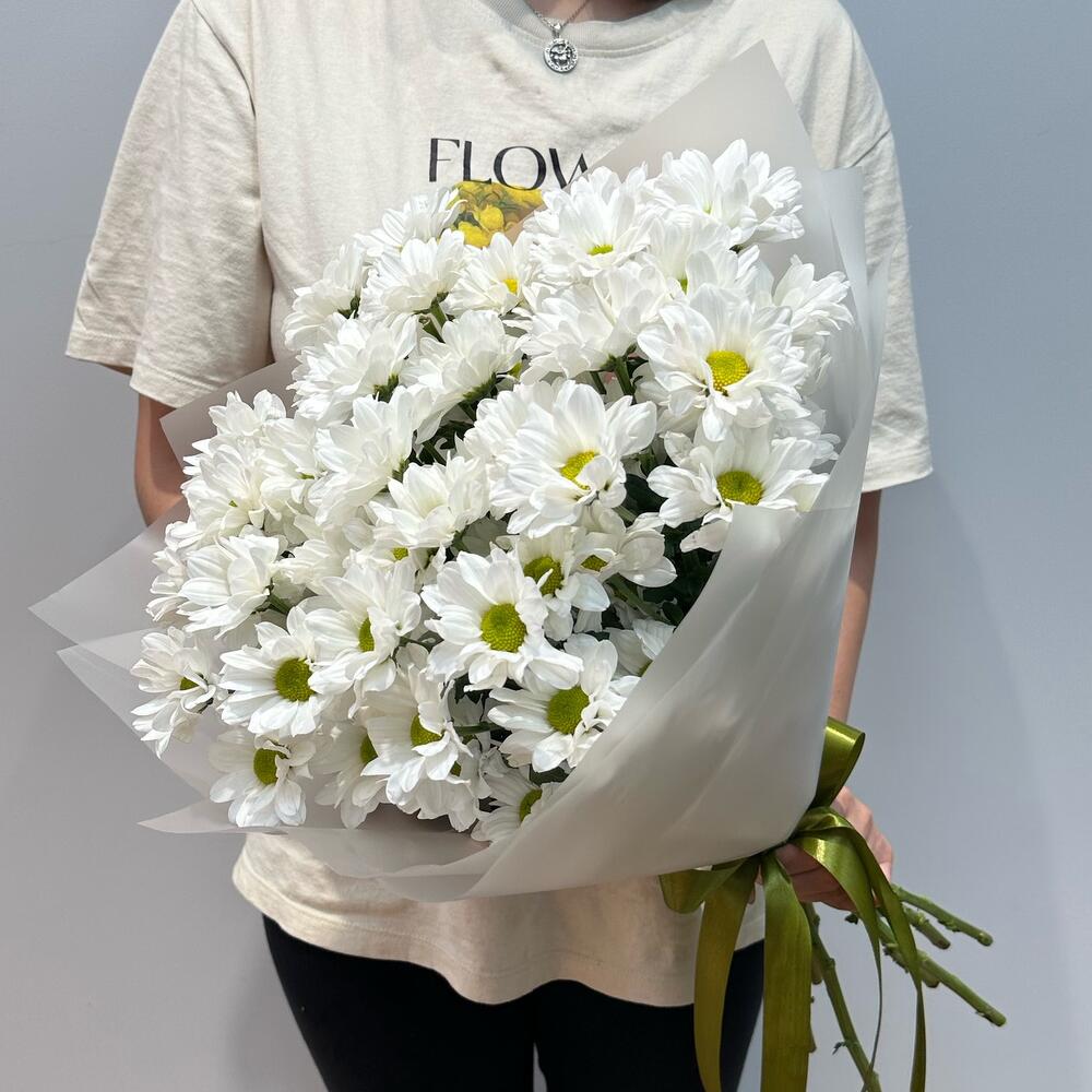 Букет «Летнее настроение» – свежесть белых хризантем Барыш Ульяновская область