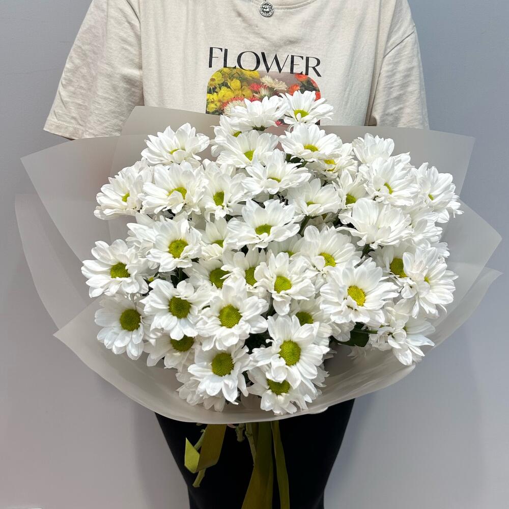 Букет «Летнее настроение» – свежесть белых хризантем Барыш Ульяновская область