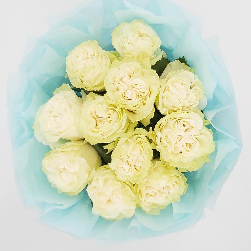 Букет «Кружевное облачко» – 11 белоснежных роз в нежной упаковке Барыш Ульяновская область